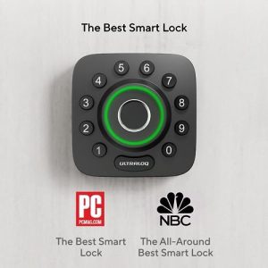 ULTRALOQ U-Bolt Pro Smart Lock, 7-in-1 Keyless Entry Door Lock with Fingerprint ID, App and Keypad, Smart Door Lock, Smart Deadbolt, Smart Locks for Front Door, Smart Deadbolt, IP65 Waterproof