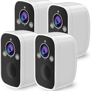 4Pack Security Cameras Wireless Outdoor,2K Battery Powered AI Motion Detection Spotlight Siren Alarm WiFi Surveillance Indoor Home Camera, Color Night Vision, 2-Way Talk, Waterproof, Cloud/SD Storage