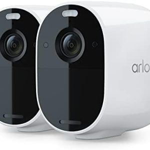 Arlo Essential Spotlight Camera – 2 Count (Pack of 1) Wireless Security, 1080p Video, Color Night Vision, Way Audio, Wire-Free, Direct to WiFi No Hub Needed, Compatible with Alexa, White, VMC2230